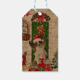 Papillon Dog Christmas  Gift Tags