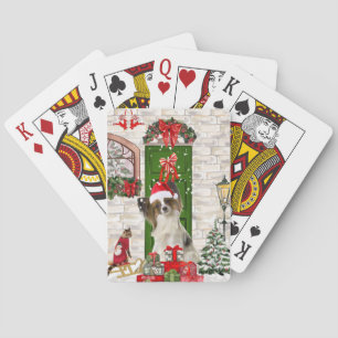 Papillon Dog Christmas Playing Cards