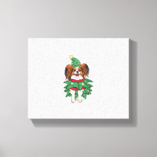 Papillon Dog Christmas Shirt Xmas Puppy Pet Papill Canvas Print