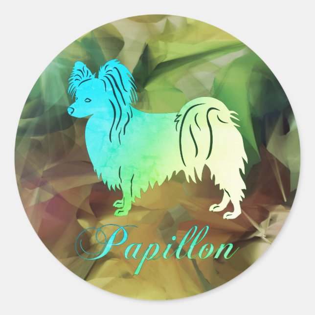 Papillon Dog  Classic Round Sticker (Front)