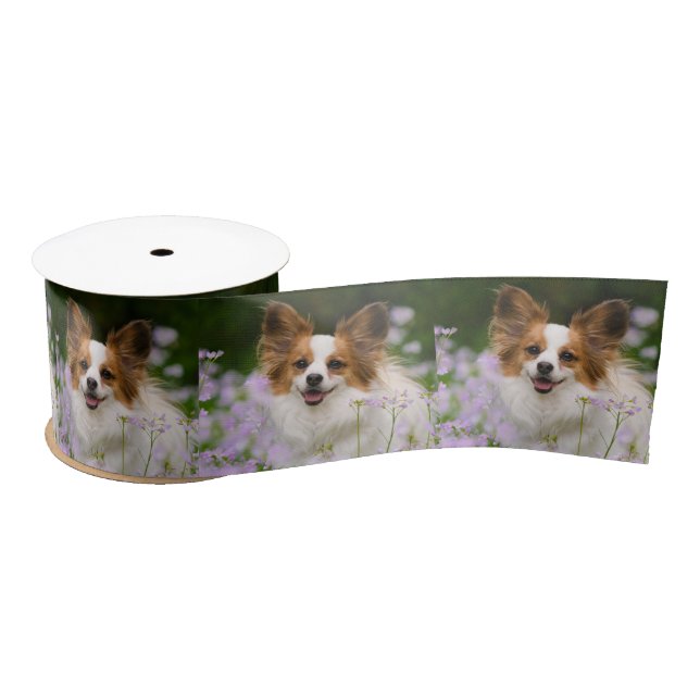 Papillon Dog Cute Romantic Portrait Animal Photo - Satin Ribbon (Spool)