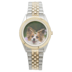 Papillon Dog Cute Romantic Portrait - for women Watch