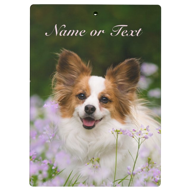 Papillon Dog Cute Romantic Portrait - Personalised Clipboard (Back)