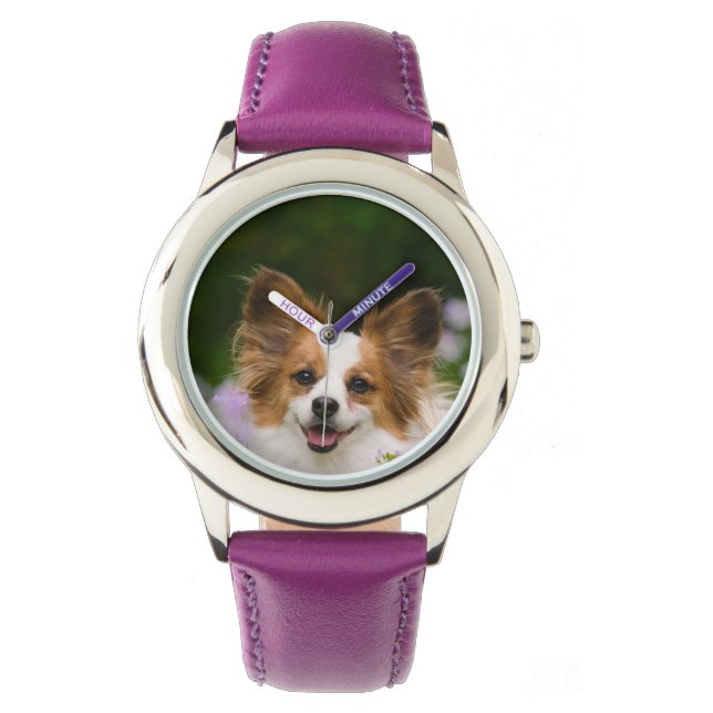 Papillon Dog Cute Romantic Portrait -  Strapwatch Watch (Front)