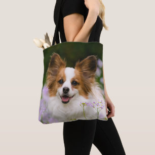Papillon Dog Cute Romantic Potrait Photo  - Tote Bag