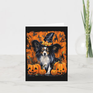 Papillon Dog Halloween Card