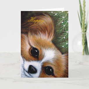 PAPILLON DOG HOLIDAYS Card