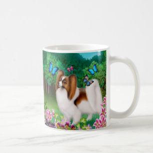 Papillon Dog in Garden Mug