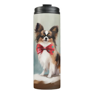 Papillon Dog in Snow Christmas  Thermal Tumbler