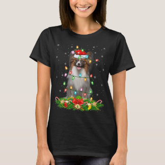 Papillon Dog Lover Lighting Xmas Santa Papillon Ch T-Shirt