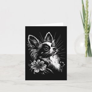 Papillon Dog Lover Retro Style Tattoo Card