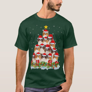 Papillon Dog Lover Xmas Tree Santa Christmas Papil T-Shirt