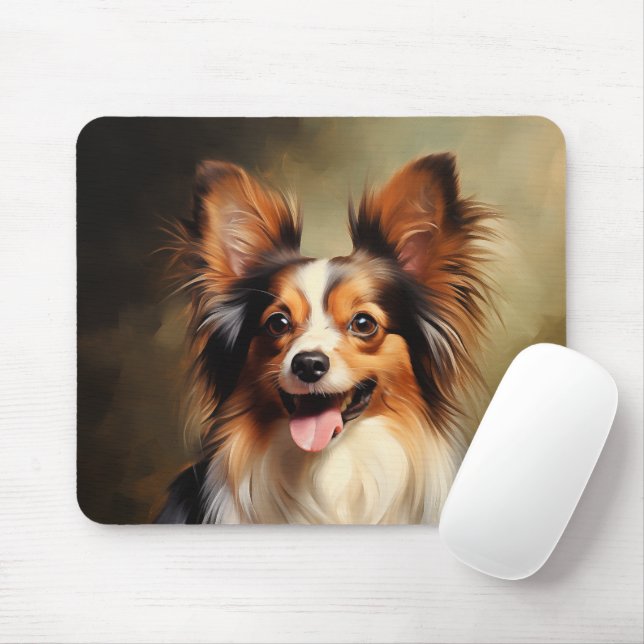 Papillon dog mouse mat (With Mouse)