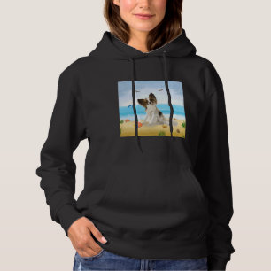 Papillon Dog On Beach Hoodie