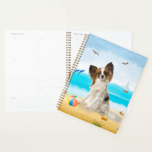 Papillon Dog on Beach Planner