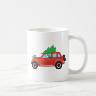 Papillon Dog or Chihuahua in Christmas Car Coffee Mug