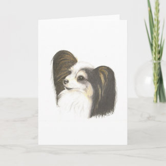 Papillon Dog Pencil Drawing Greeting Card