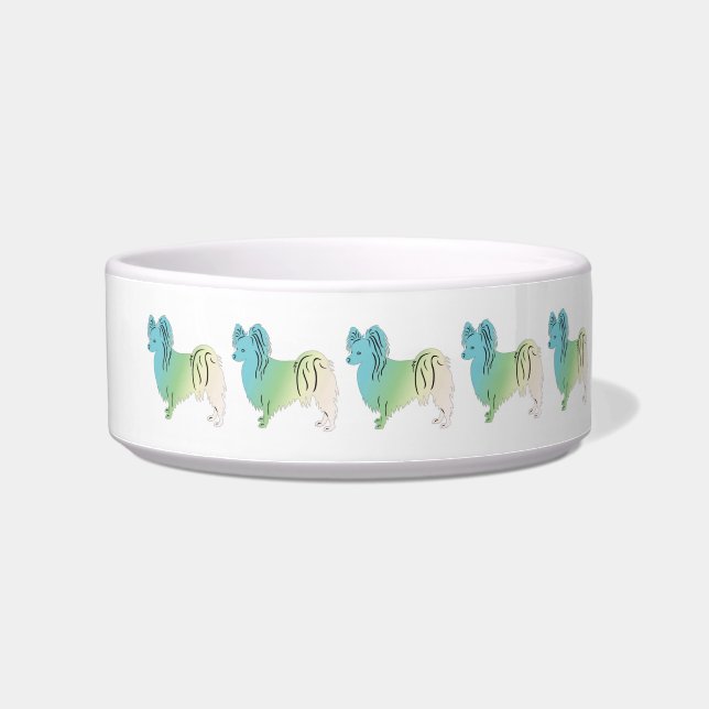 Papillon Dog Pet Bowl (Left)