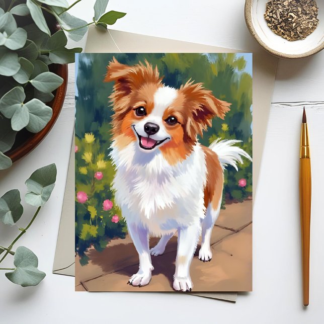 Papillon Dog | Pet Watercolor Painting Postcard (Creator Uploaded)