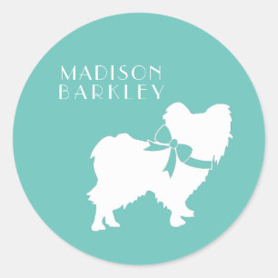 Papillon Dog Puppy Classic Round Sticker