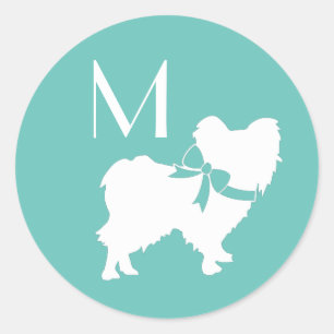 Papillon Dog Puppy Classic Round Sticker