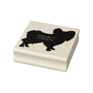 Papillon Dog Puppy Rubber Stamp
