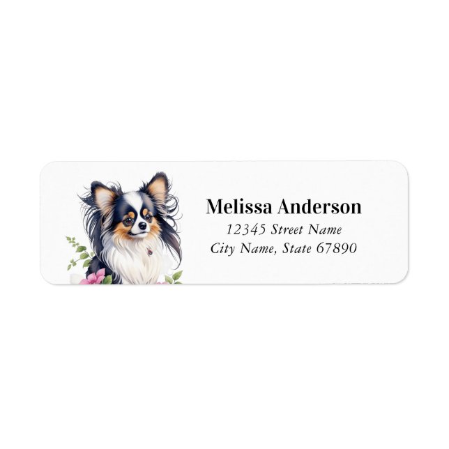 Papillon Dog Return Address Labels (Front)