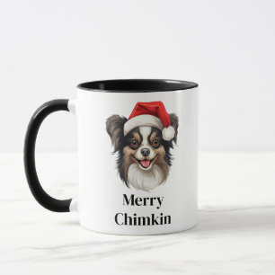 Papillon Dog Santa Hat Christmas Mug