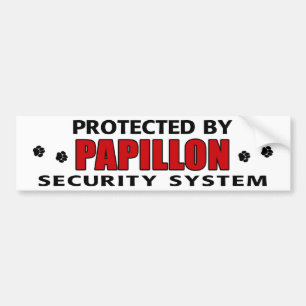 Papillon Dog Security Bumper Sticker