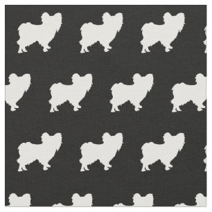 Papillon Dog Silhouette Pet Fabric