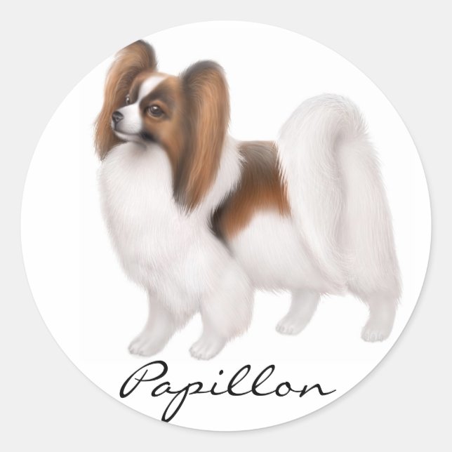 Papillon Dog Sticker (Front)