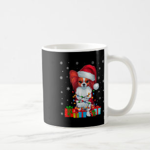 Papillon Dog Ugly Xmas Lights Santa Papillon Dog C Coffee Mug