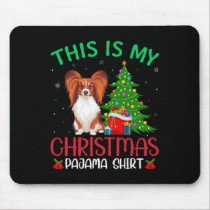 Papillon Dog Ugly Xmas Party This Is My Christmas Mouse Mat
