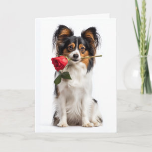 Papillon Dog Valentine Card
