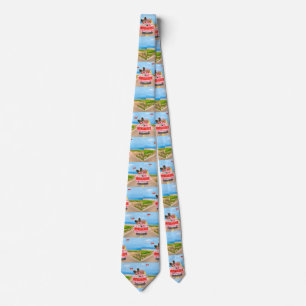 Papillon Dog Valentine's Day Truck Hearts Tie