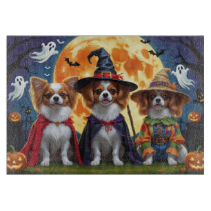 Papillon Dogs Pumpkin Halloween Funny  Cutting Board