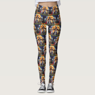 Papillon Dogs Pumpkin Halloween Funny  Leggings