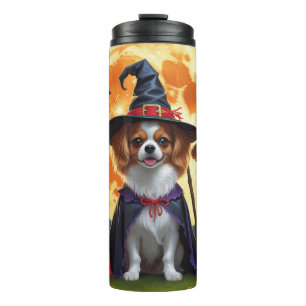 Papillon Dogs Pumpkin Halloween Funny Thermal Tumbler