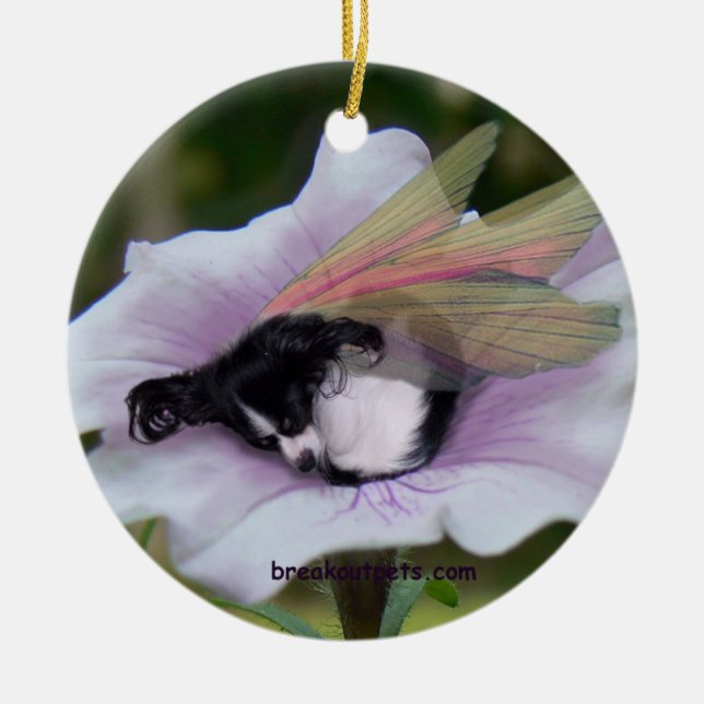 Papillon Fairy Ornament (Front)