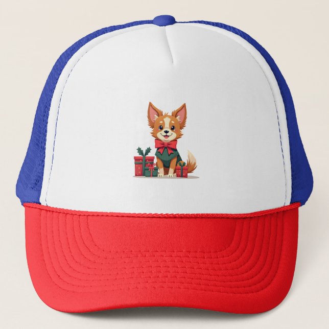 Papillon Festive Bow Trucker Hat (Front)