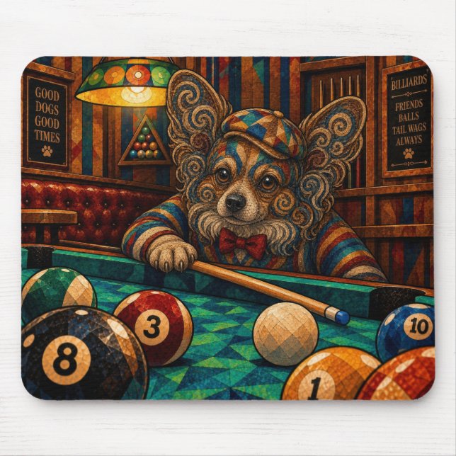 Papillon, Geometric Mosaic Mouse Mat (Front)