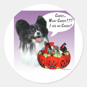 Papillon Halloween Candy Classic Round Sticker