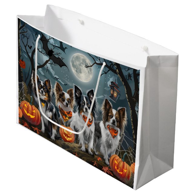 Papillon Halloween Spooky Large Gift Bag (Front Angled)