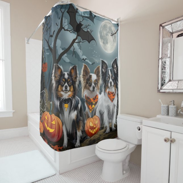 Papillon Halloween Spooky Shower Curtain (In Situ)