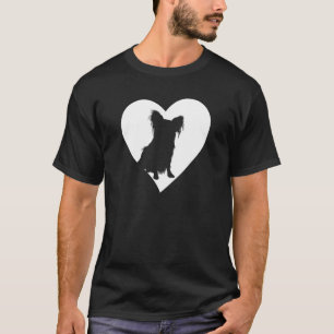 Papillon Heart Funny Papillon Owner Dog Lover T-Shirt