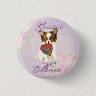 Papillon Heart Mum 3 Cm Round Badge