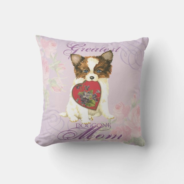 Papillon Heart Mum Cushion (Front)