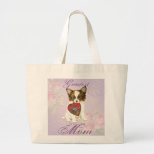 Papillon Heart Mum Large Tote Bag