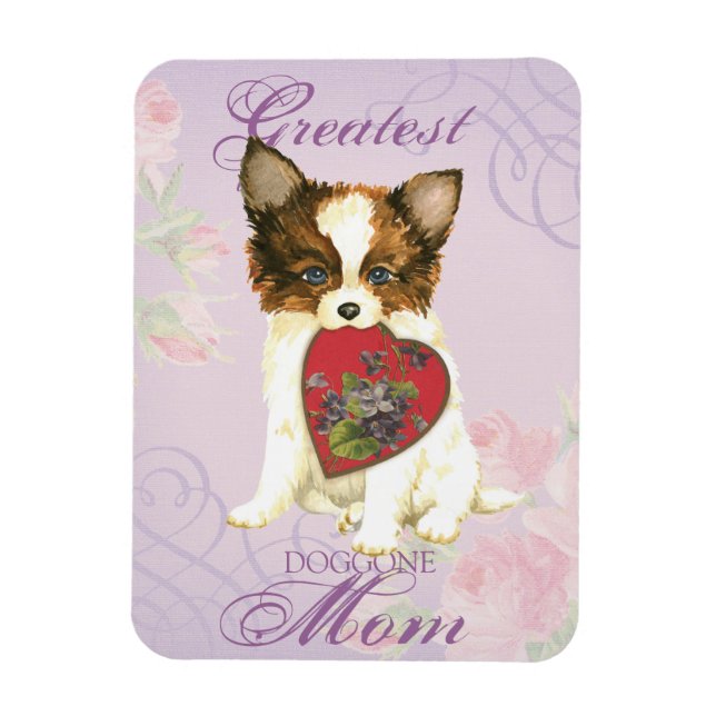 Papillon Heart Mum Magnet (Vertical)