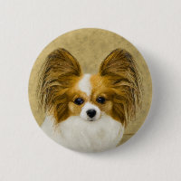 Papillon (Hound Tri) Painting - Original Dog Art
